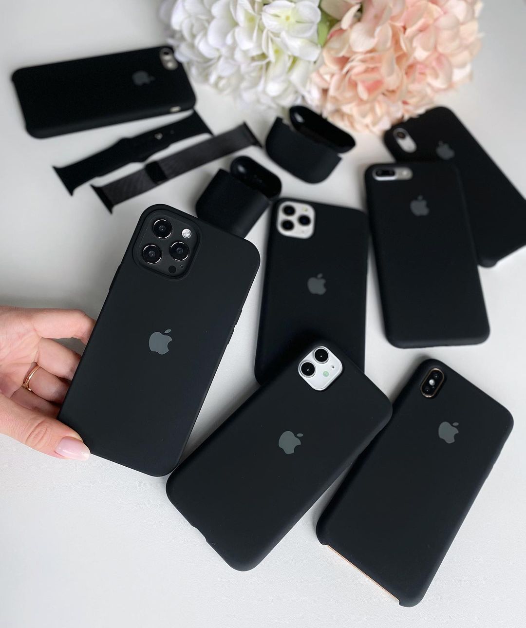 iPhone Silicone Case (Black) - Lilac Case