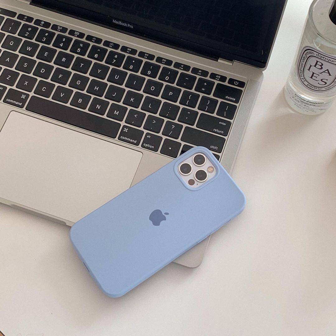 iPhone Silicone Case (Sky Blue) - Lilac Case