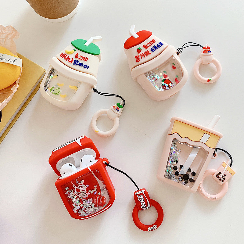 Quicksand Bubble Tea Bottle Airpods Case For Iphone PN1776