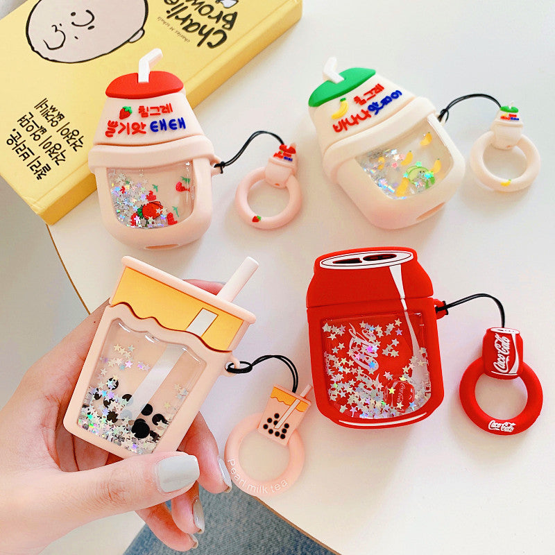 Quicksand Bubble Tea Bottle Airpods Case For Iphone PN1776